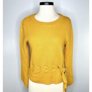 Berek Sweater Women S Mustard Yellow Retro Y2K Knit Bell Sleeve Boho Academia